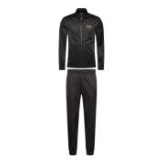 Zwart en Goud Technisch Stoffen Trainingspak Emporio Armani EA7 , Blac...