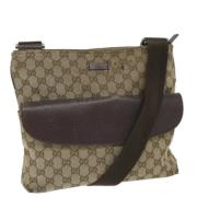 Pre-owned Canvas shoulder-bags Gucci Vintage , Beige , Dames