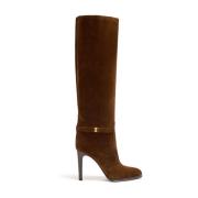 Klassieke Leren Enkellaarzen Saint Laurent , Brown , Dames