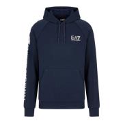 Blauwe hoodie met wit logo lettertype Emporio Armani EA7 , Blue , Here...