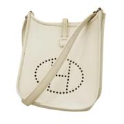 Pre-owned Leather shoulder-bags Hermès Vintage , White , Dames