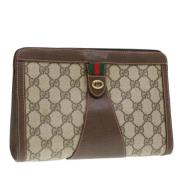 Pre-owned Canvas clutches Gucci Vintage , Beige , Dames