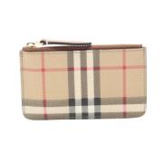 Pre-owned Leather wallets Burberry Vintage , Beige , Dames