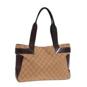 Pre-owned Canvas totes Gucci Vintage , Beige , Dames