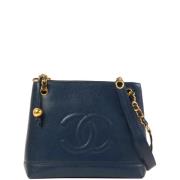 Pre-owned Leather chanel-bags Chanel Vintage , Blue , Dames