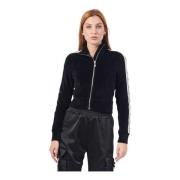 Zwarte Geribbelde Gebreide Rits Trui Hugo Boss , Black , Dames