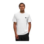 Wit Katoenen T-Shirt - Lacoste Lacoste , White , Heren