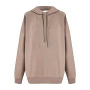 Grijze Beige Sportieve Stijl Trui met Logo Relief Max Mara , Brown , D...