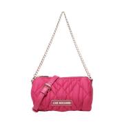 Paarse Schoudertas Trendy Iconisch Ontwerp Moschino , Pink , Dames