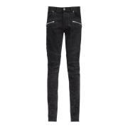 Slim fit katoenen jeans Balmain , Black , Heren