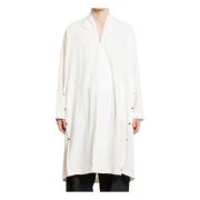 Kimono Kraag Losse Pasvorm Tuniek Jan-Jan VAN Essche , White , Heren