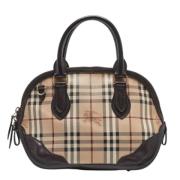 Pre-owned Leather handbags Burberry Vintage , Brown , Dames