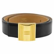 Pre-owned Leather belts Hermès Vintage , Black , Heren