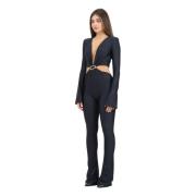 Zwarte Elegante Aansluitende Jumpsuit met Juweeldetail Amen , Black , ...