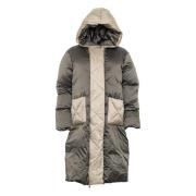 Lange Winterjas met Coole Details Costamani , Green , Dames