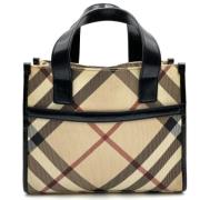 Pre-owned Leather handbags Burberry Vintage , Beige , Dames