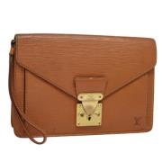 Pre-owned Leather clutches Louis Vuitton Vintage , Brown , Dames