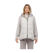 Technische wollen puffer met gebreide mouwen Diego M , Gray , Dames