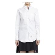 Witte Button-Down Katoenen Oxford Overhemd Thom Browne , White , Dames