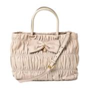 Pre-owned Leather handbags Prada Vintage , Beige , Dames