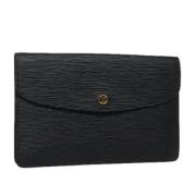 Pre-owned Leather clutches Louis Vuitton Vintage , Black , Dames