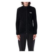 Zwarte Zip-Up Jas Ventus7 Stof Emporio Armani EA7 , Black , Heren