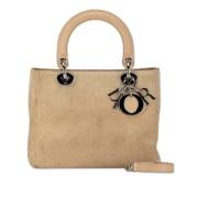 Pre-owned Leather handbags Dior Vintage , Beige , Dames