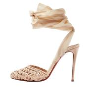 Pre-owned Fabric heels Christian Louboutin Pre-owned , Beige , Dames