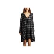 Geruite Shiftjurk met V-Hals Margaux Lonnberg , Black , Dames