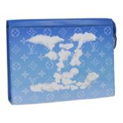 Pre-owned Leather clutches Louis Vuitton Vintage , Blue , Dames