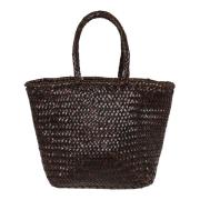 Bruine Leren Shopper Tas Dragon Diffusion , Brown , Dames