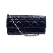 Pre-owned Leather clutches Dior Vintage , Black , Dames