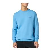 Regent Blend Ronde Hals Sweater Saint Barth , Blue , Heren