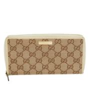 Pre-owned Canvas wallets Gucci Vintage , Beige , Dames