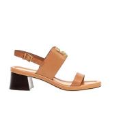 Eleanor Logo Sandaal in Cuoio Tory Burch , Brown , Dames