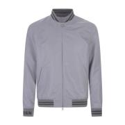 Grijze Jas Aw23 Polyester Ribboorden Alexander McQueen , Gray , Heren