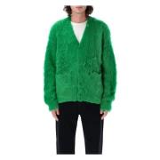 Heldergroene Gebreide Vest Aw24 Obey , Green , Heren