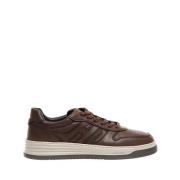 Bruin leren mand sneakers Hogan , Brown , Heren