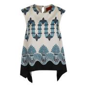 Witte Zijden Top met Fantasiedetail La DoubleJ , Multicolor , Dames