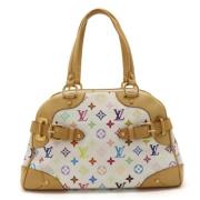 Pre-owned Canvas handbags Louis Vuitton Vintage , White , Dames