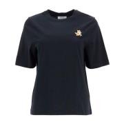 Geborduurd Speedy Fox Crew Neck T-shirt Maison Kitsuné , Black , Dames