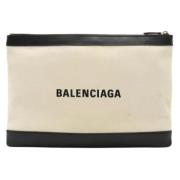 Pre-owned Canvas clutches Balenciaga Vintage , Beige , Heren