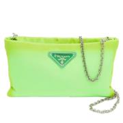 Pre-owned Nylon clutches Prada Vintage , Green , Dames