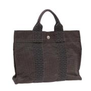 Pre-owned Canvas handbags Hermès Vintage , Gray , Dames