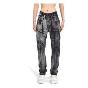 Zwarte Denim Distressed Broek met 5 Zakken Boris Bidjan Saberi , Black...