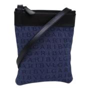 Pre-owned Canvas shoulder-bags Bvlgari Vintage , Blue , Dames