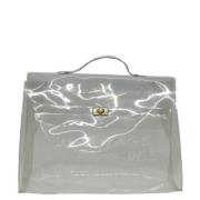 Pre-owned Vinyl handbags Hermès Vintage , White , Dames