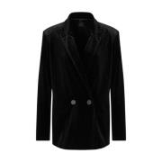 Zwarte Blazer Americana Stijl Armani Exchange , Black , Dames