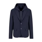 Navy Blauw Americana Blazer Armani Exchange , Blue , Heren