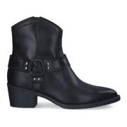 Zwarte leren blokhak laarzen Tamaris , Black , Dames